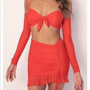Lucy in the sky Luciana two piece set in red coral